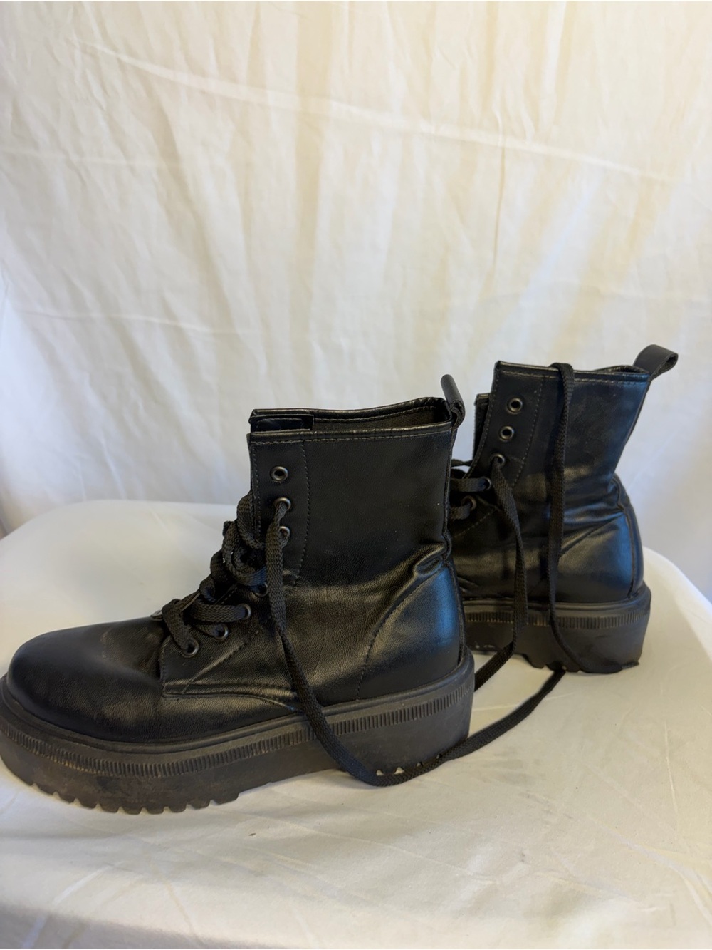 Black Platform Lace-Up Women’s Combat Boots